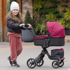 Коляска для куклы Carrello Gloria 9631A Deep red бордовая